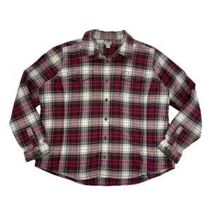 Women's XXL 20 Carhartt Plaid Long Sleeve Buttoned Flannel Shirt Purple Green